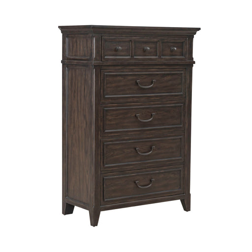 Paradise Valley 5 Drawer Chest in Saddle Brown - Furniture House (VA)