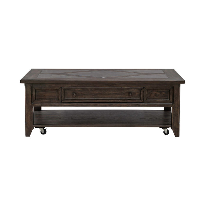 Paradise Valley Rectangular Cocktail Table in Saddle Brown - Furniture House (VA)
