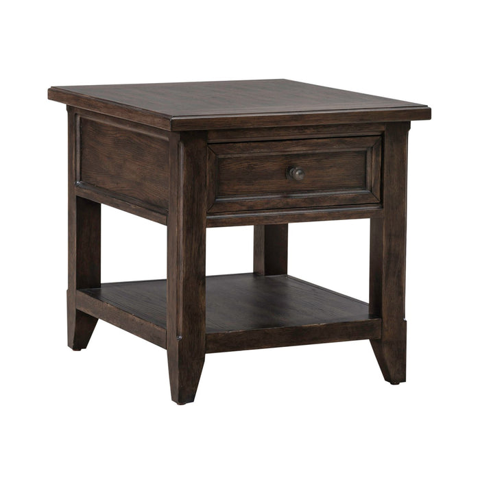 Paradise Valley Rectangular End Table in Saddle Brown - Furniture House (VA)