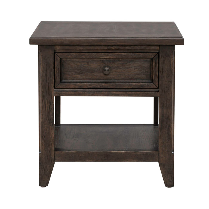 Paradise Valley Rectangular End Table in Saddle Brown - Furniture House (VA)