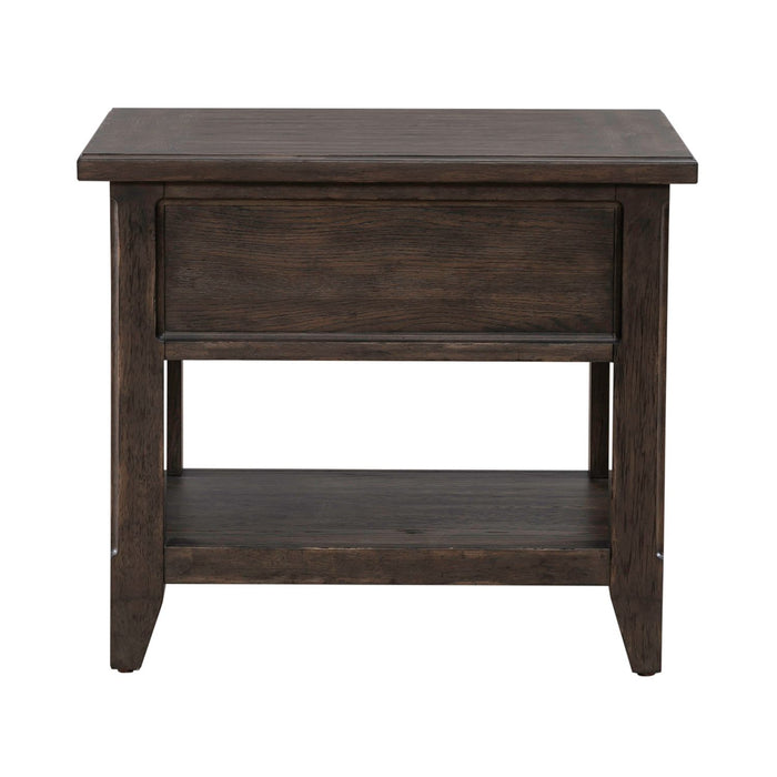 Paradise Valley Rectangular End Table in Saddle Brown - Furniture House (VA)