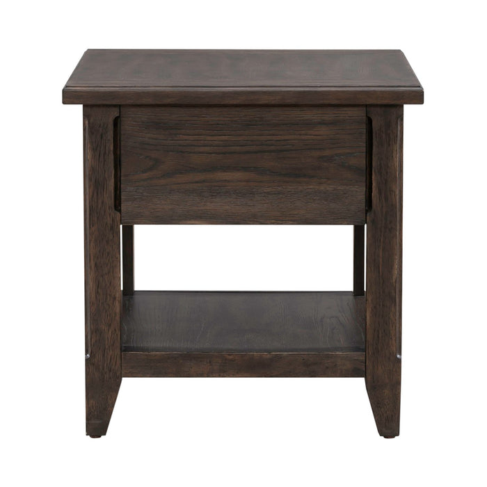 Paradise Valley Rectangular End Table in Saddle Brown - Furniture House (VA)