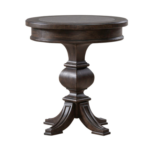 Paradise Valley Round Chairside Table in Saddle Brown - Furniture House (VA)