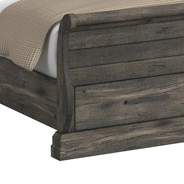 Park Ridge Sleigh Storage Bed in Charcoal