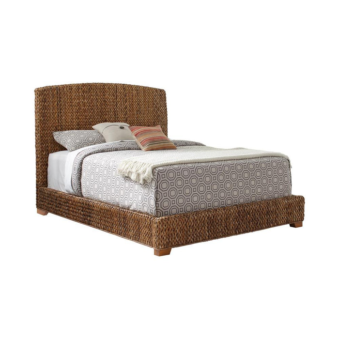 Laughton Hand-Woven Banana Leaf Queen Bed Amber image