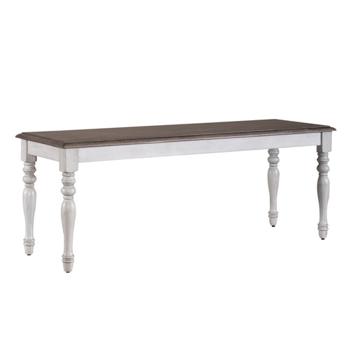 Ocean Isle Bench (RTA) in Antique White with Weathered Pine - Furniture House (VA)