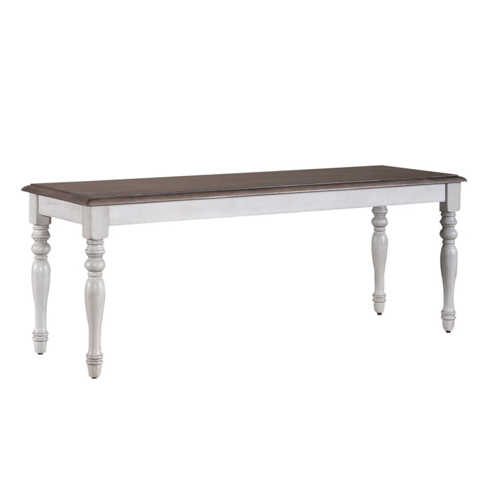 Ocean Isle Bench (RTA) in Antique White with Weathered Pine - Furniture House (VA)