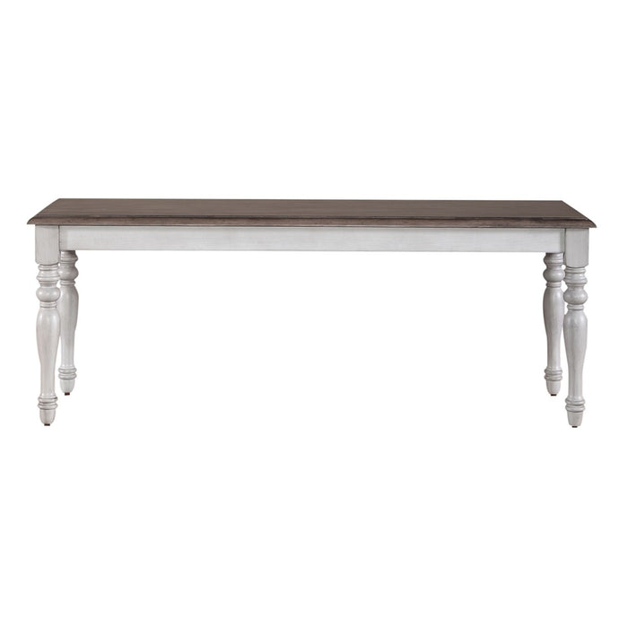 Ocean Isle Bench (RTA) in Antique White with Weathered Pine - Furniture House (VA)