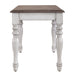 Ocean Isle Bench (RTA) in Antique White with Weathered Pine - Furniture House (VA)