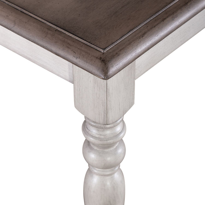 Ocean Isle Bench (RTA) in Antique White with Weathered Pine - Furniture House (VA)