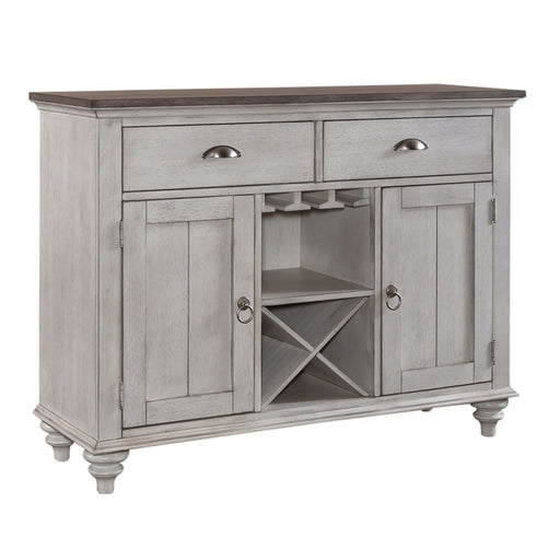 Ocean Isle Buffet in Antique White with Weathered Pine - Furniture House (VA)