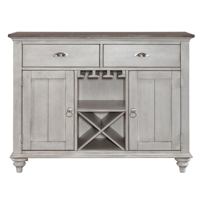 Ocean Isle Buffet in Antique White with Weathered Pine - Furniture House (VA)