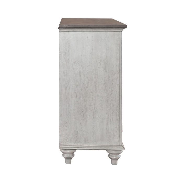 Ocean Isle Buffet in Antique White with Weathered Pine - Furniture House (VA)