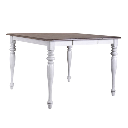 Ocean Isle Gathering Table in Antique White with Weathered Pine - Furniture House (VA)