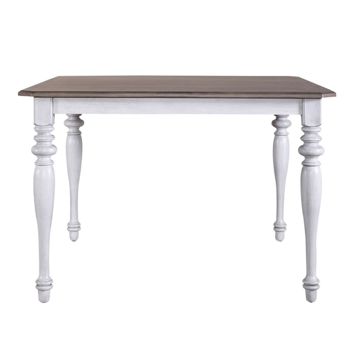 Ocean Isle Gathering Table in Antique White with Weathered Pine - Furniture House (VA)