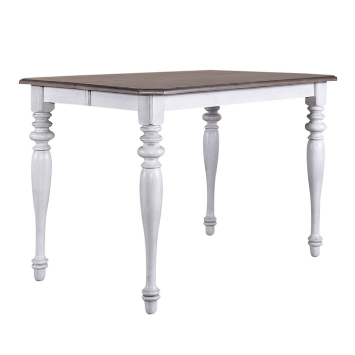 Ocean Isle Gathering Table in Antique White with Weathered Pine - Furniture House (VA)