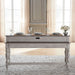 Ocean Isle Console Bar Table in Antique White with Weathered Pine image