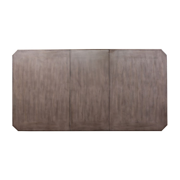 Ocean Isle Rectangular Leg Table in Antique White with Weathered Pine image