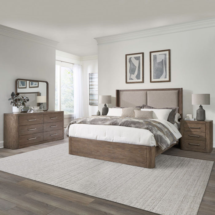 South Bend King California Shelter Bed, Dresser & Mirror, Night Stand image
