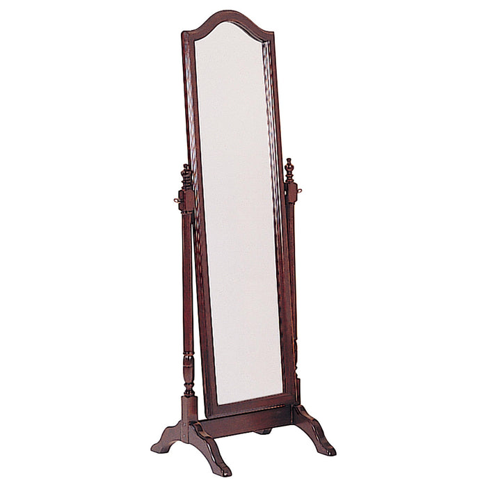 Cabot Rectangular Cheval Mirror with Arched Top Merlot - Furniture House (VA)