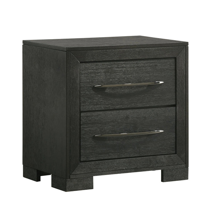 Allan Bedroom Set with 2 Nightstands in Black