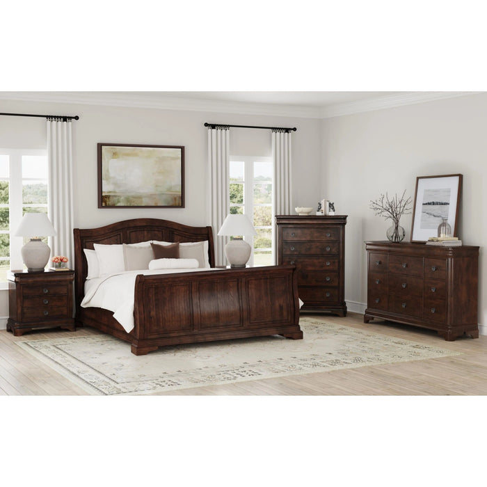 Cameron Cherry Sleigh Bedroom Set