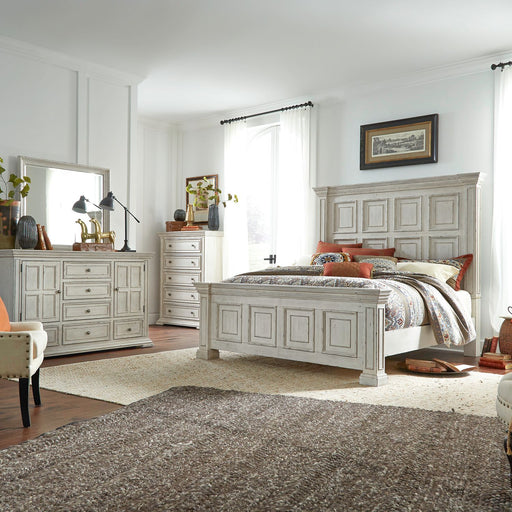 Big Valley King California Panel Bed, Dresser & Mirror, Chest image