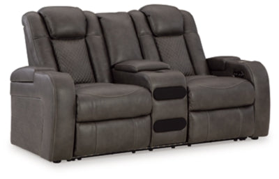 Fyne-Dyme Power Reclining Loveseat with Console - Furniture House (VA)
