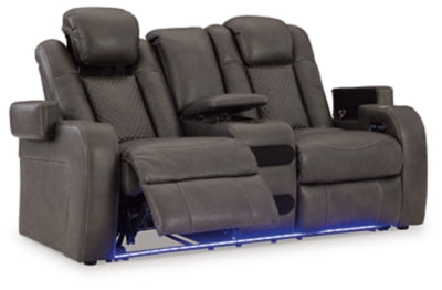 Fyne-Dyme Power Reclining Loveseat with Console - Furniture House (VA)