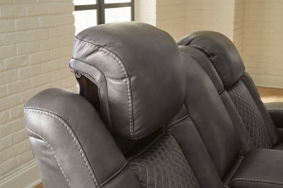 Fyne-Dyme Power Reclining Loveseat with Console - Furniture House (VA)