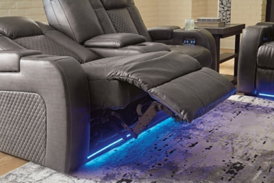 Fyne-Dyme Power Reclining Loveseat with Console - Furniture House (VA)