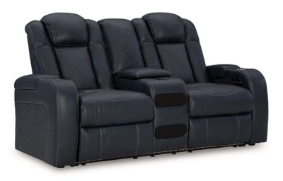Fyne-Dyme Power Reclining Loveseat with Console - Furniture House (VA)