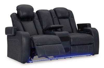 Fyne-Dyme Power Reclining Loveseat with Console - Furniture House (VA)