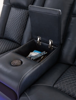 Fyne-Dyme Power Reclining Loveseat with Console - Furniture House (VA)