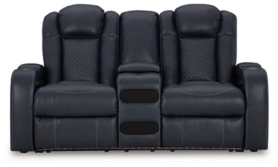Fyne-Dyme Power Reclining Loveseat with Console - Furniture House (VA)