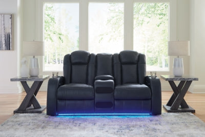 Fyne-Dyme Power Reclining Loveseat with Console - Furniture House (VA)