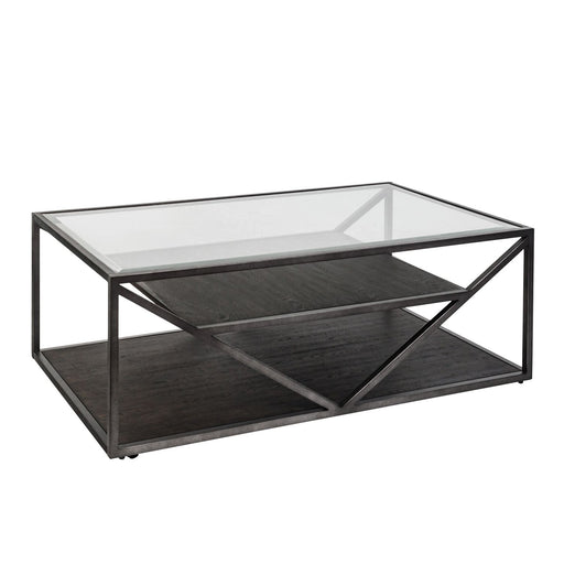Arista Rectangular Cocktail Table in Cobblestone Brown - Furniture House (VA)