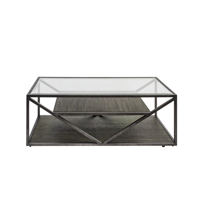 Arista Rectangular Cocktail Table in Cobblestone Brown - Furniture House (VA)