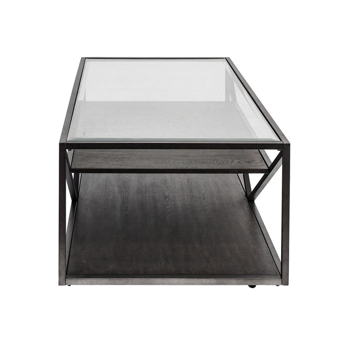 Arista Rectangular Cocktail Table in Cobblestone Brown - Furniture House (VA)