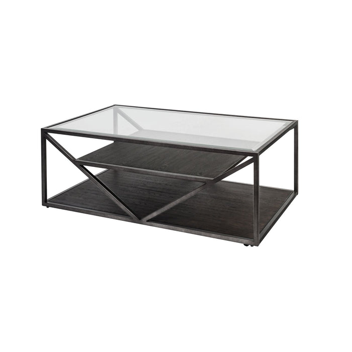 Arista Rectangular Cocktail Table in Cobblestone Brown - Furniture House (VA)
