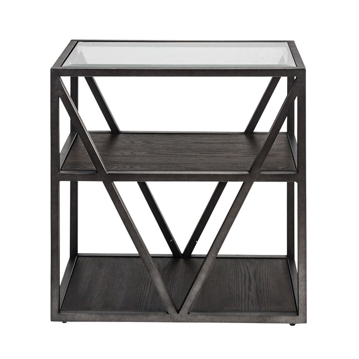 Arista Chair Side Table in Cobblestone Brown - Furniture House (VA)