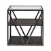 Arista Chair Side Table in Cobblestone Brown - Furniture House (VA)
