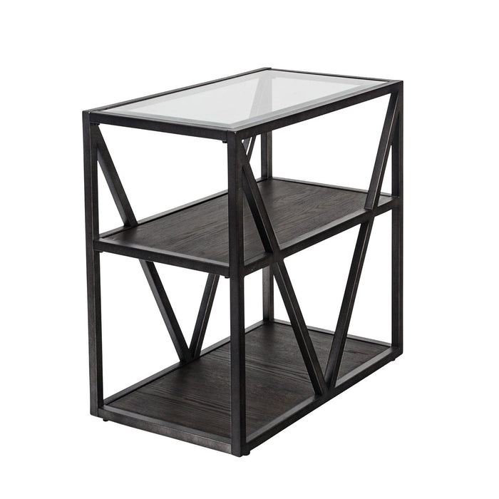 Arista Chair Side Table in Cobblestone Brown - Furniture House (VA)
