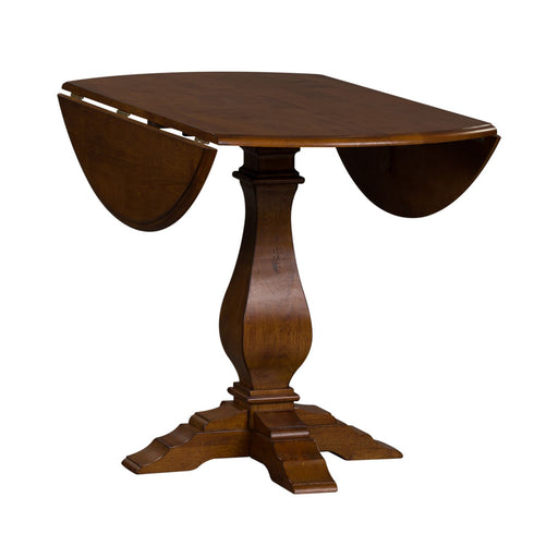 Creations II Drop Leaf Pedestal Table in Tobacco Finish - Furniture House (VA)
