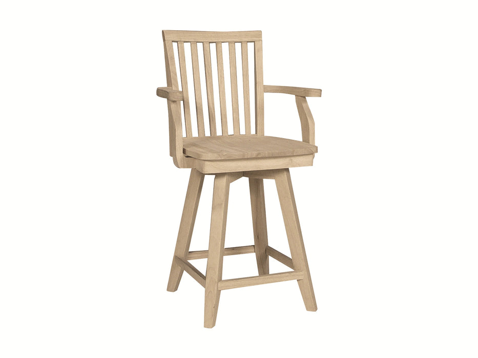 Stools 24'' Mission Swivel Counter Stool w/Arms