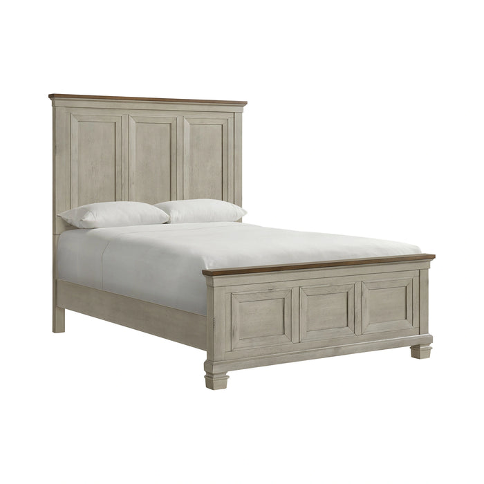 Farmington Bedroom Set in Medium Brown and Washed Stone