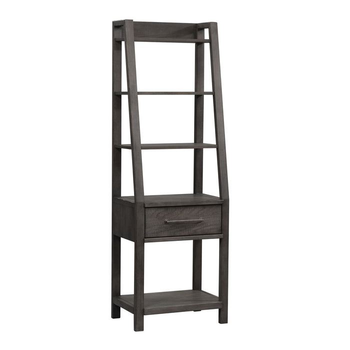Modern Farmhouse Leaning Bookcase in Dusty Charcoal - Furniture House (VA)