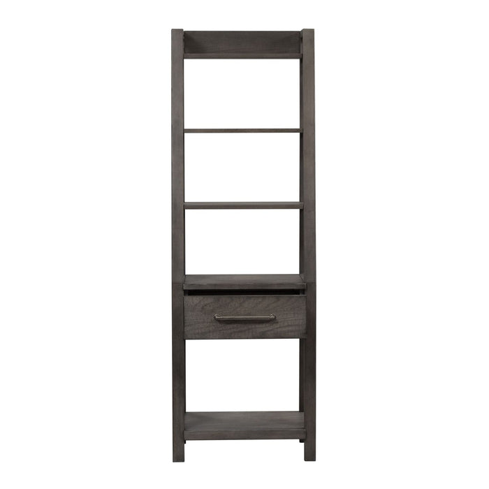 Modern Farmhouse Leaning Bookcase in Dusty Charcoal - Furniture House (VA)