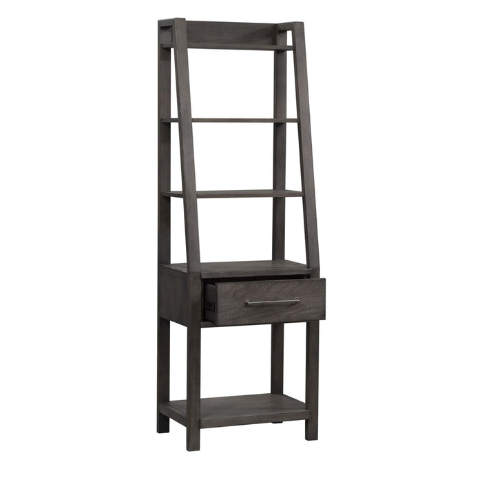 Modern Farmhouse Leaning Bookcase in Dusty Charcoal - Furniture House (VA)