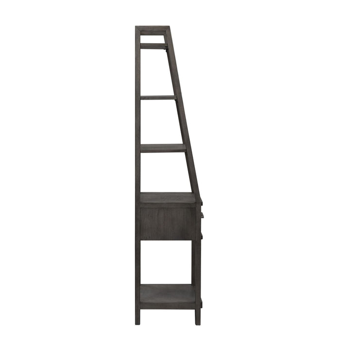Modern Farmhouse Leaning Bookcase in Dusty Charcoal - Furniture House (VA)